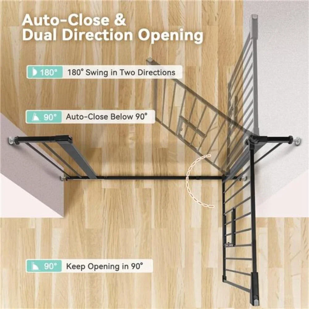 Dog Gate Extra Wide Tall Durable Pet Gate Easy Walk Thru Dog Fence Gate